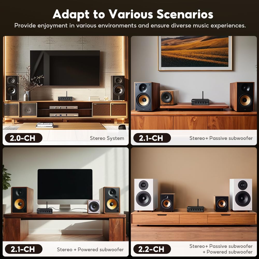 AIYIMA B07 Bluetooth Amplifier 5.2 TPA3255 2.1 Channel Subwoofer